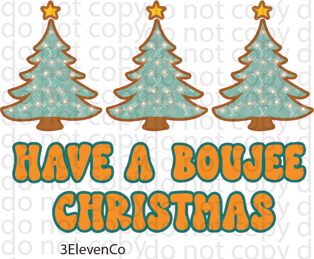 boujee christmas vinyl sheet or decal