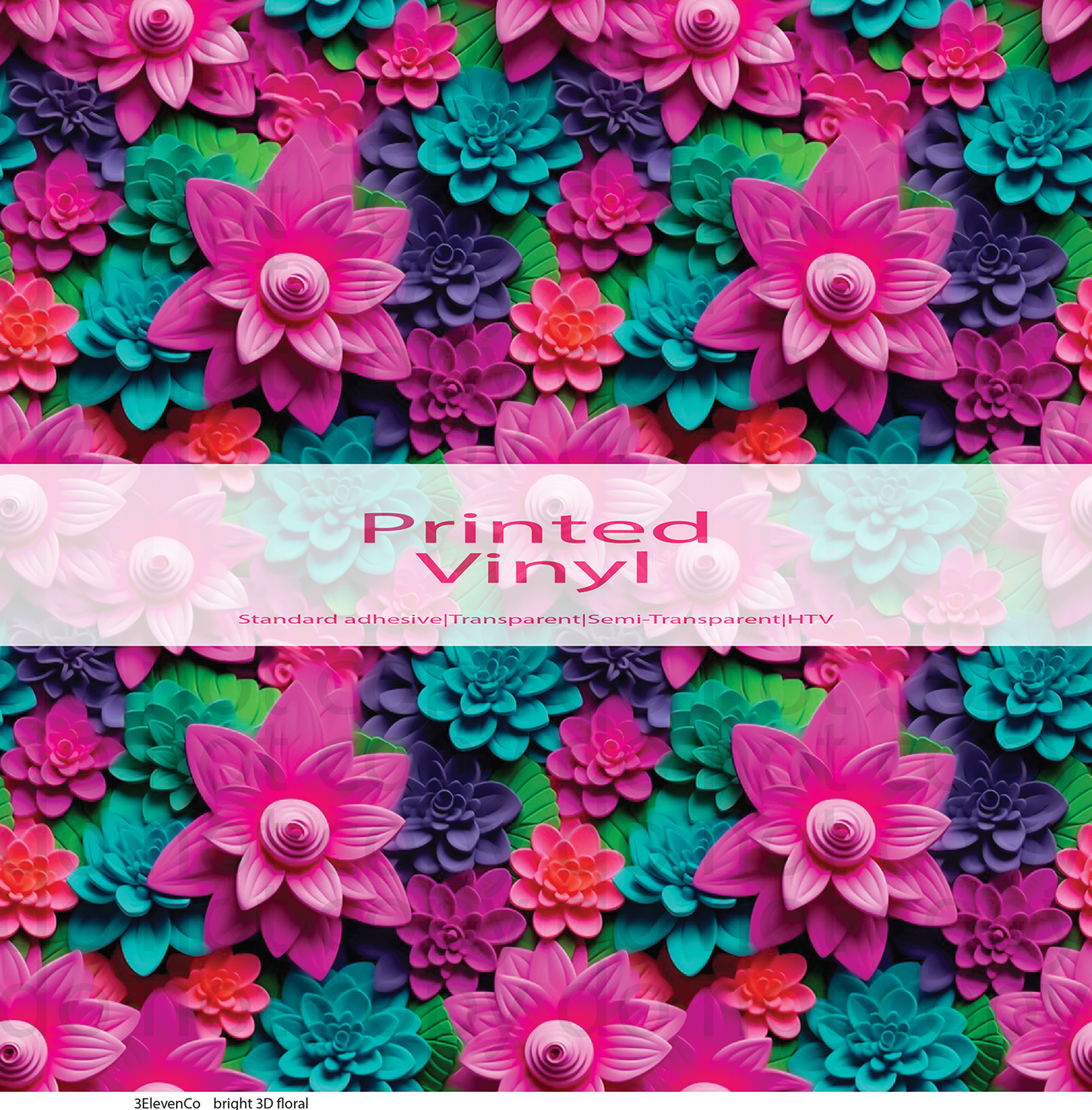 bright 3D floral vinyl sheet