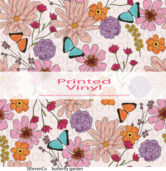 butterfly garden vinyl sheet