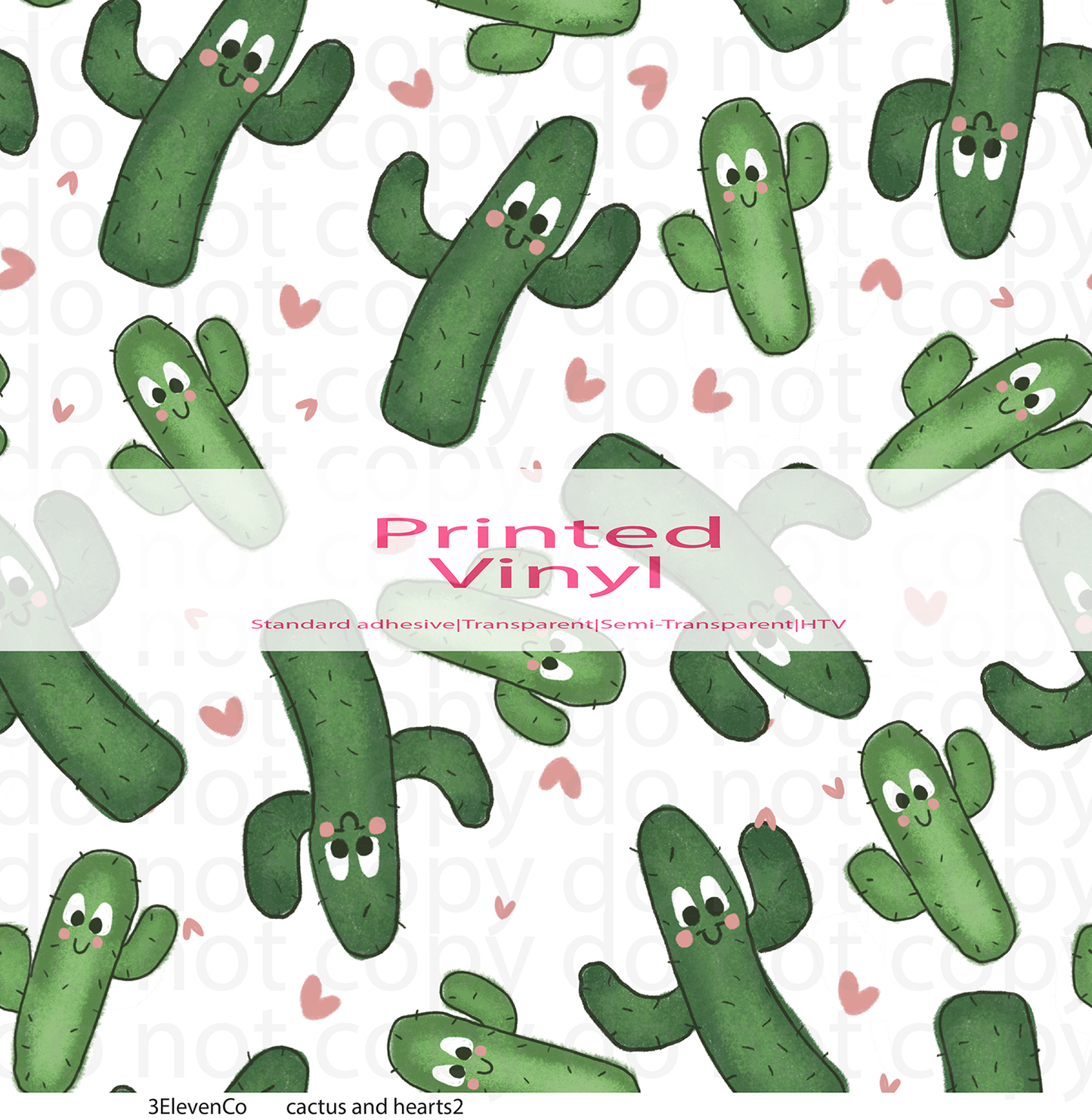 cactus and hearts2 vinyl sheet