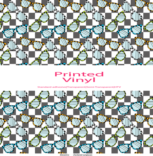 checkered sunglasses vinyl sheet