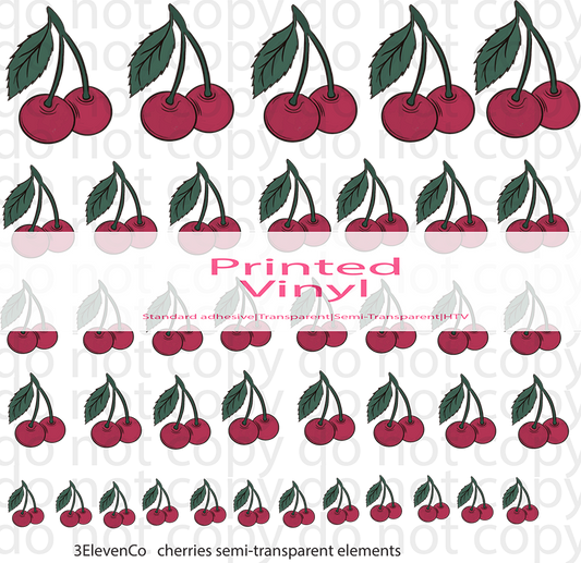 cherries semi-transparent or UV DTF element sheet