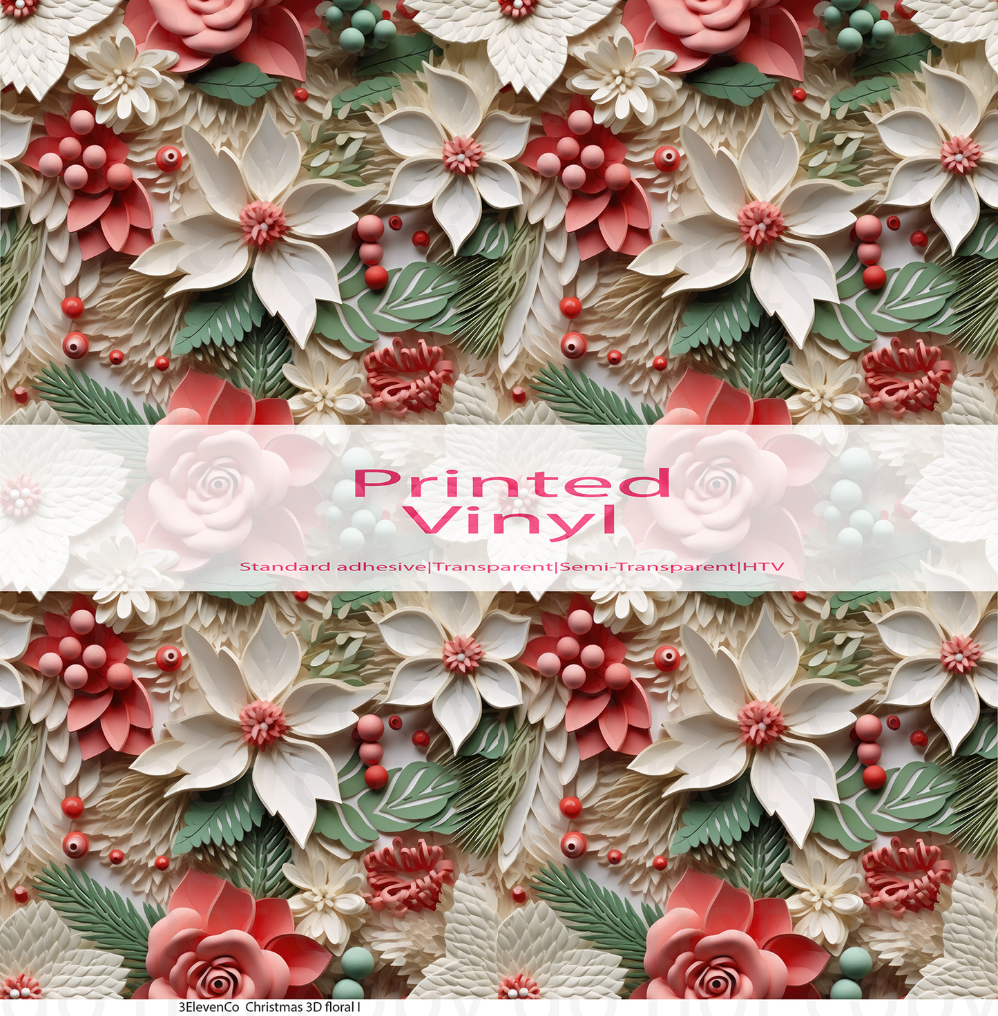 Christmas 3D florals vinyl sheet