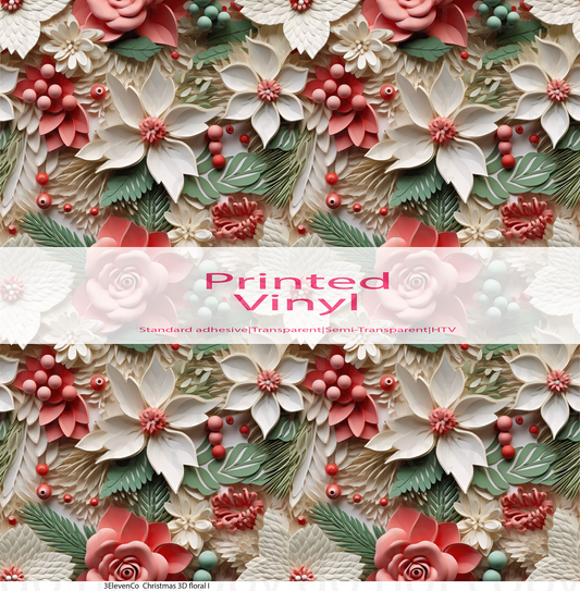 Christmas 3D florals vinyl sheet