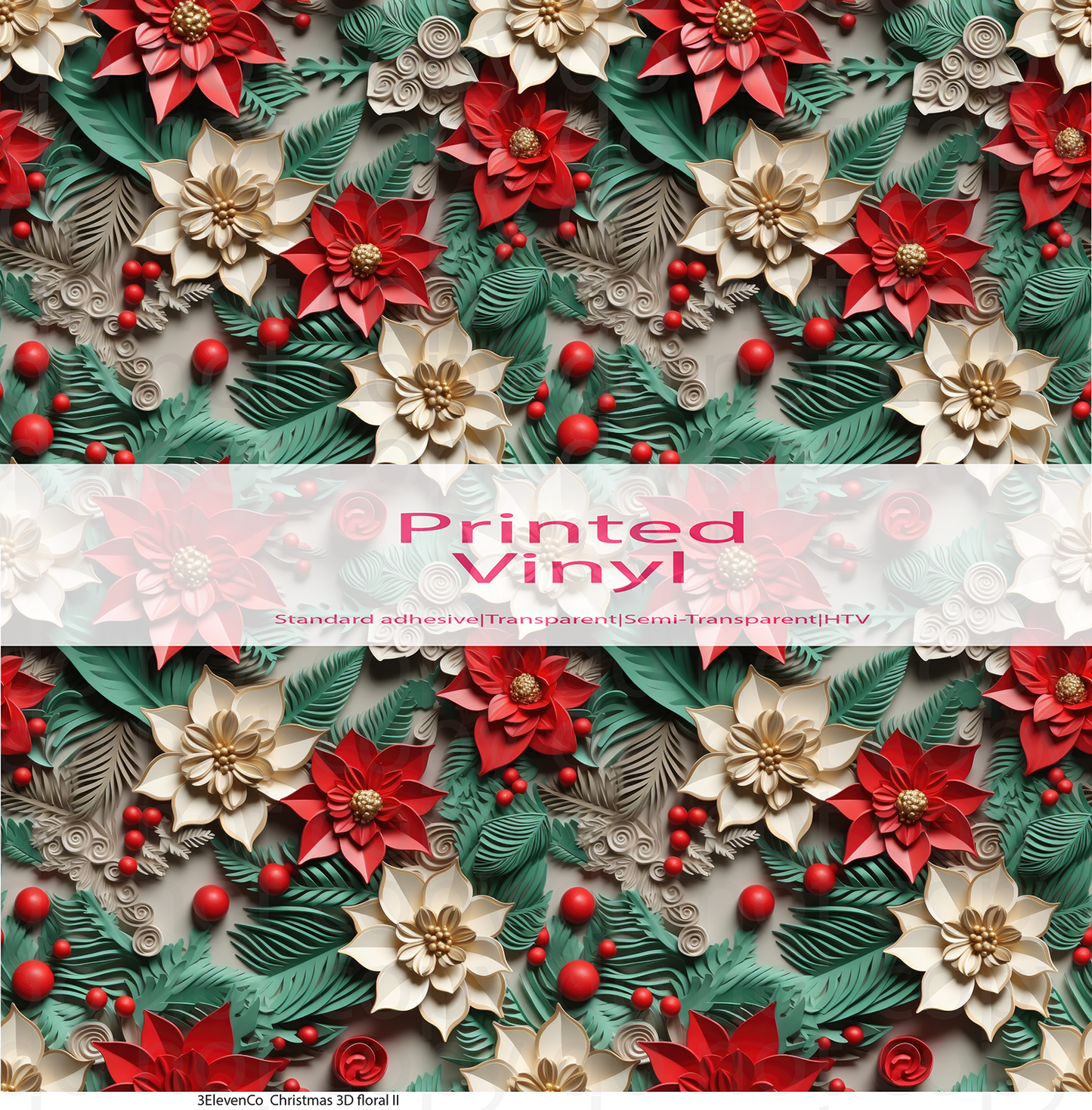 Christmas 3D florals vinyl sheet