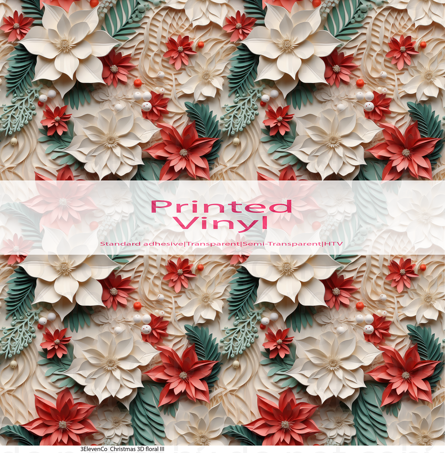 Christmas 3D florals vinyl sheet