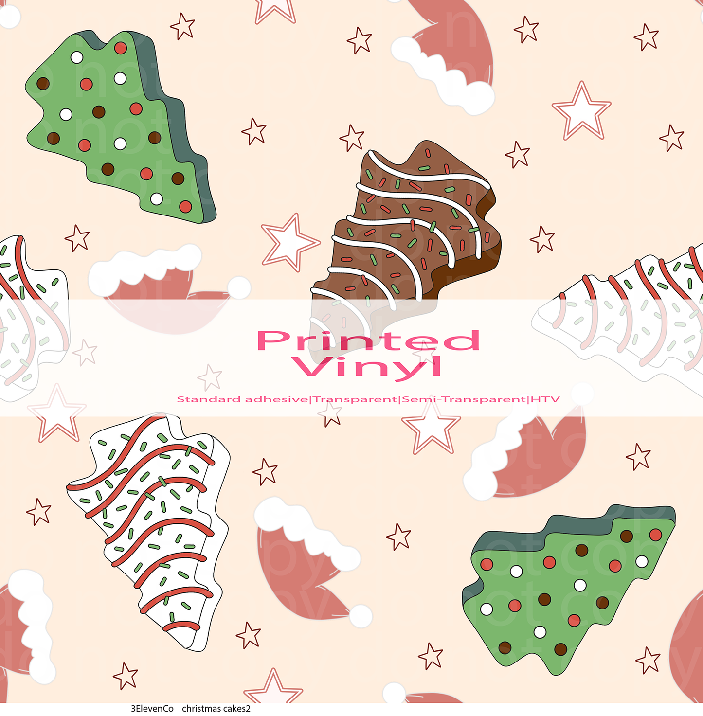 Christmas cakes2 vinyl sheet