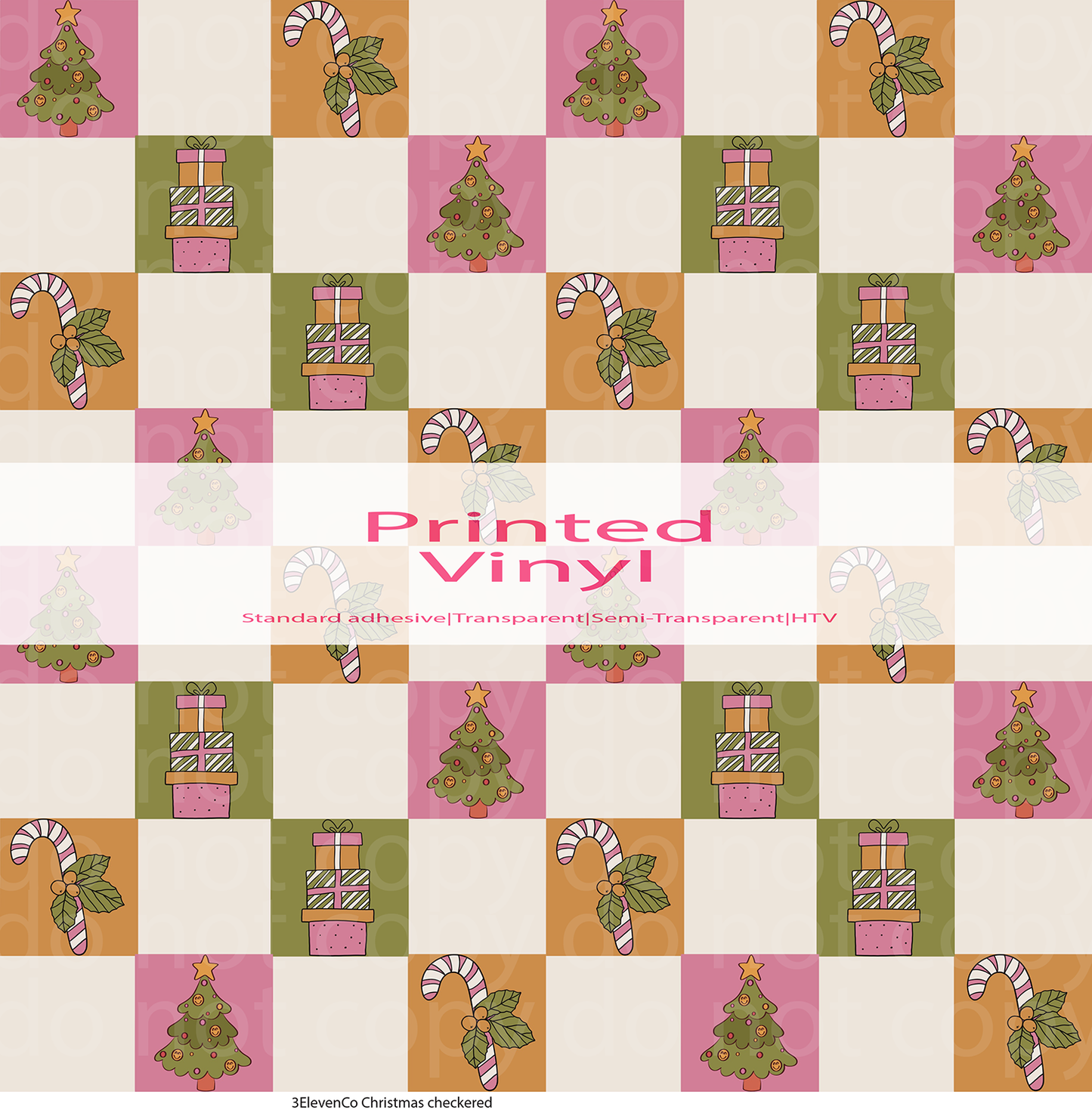 christmas checkered vinyl sheet