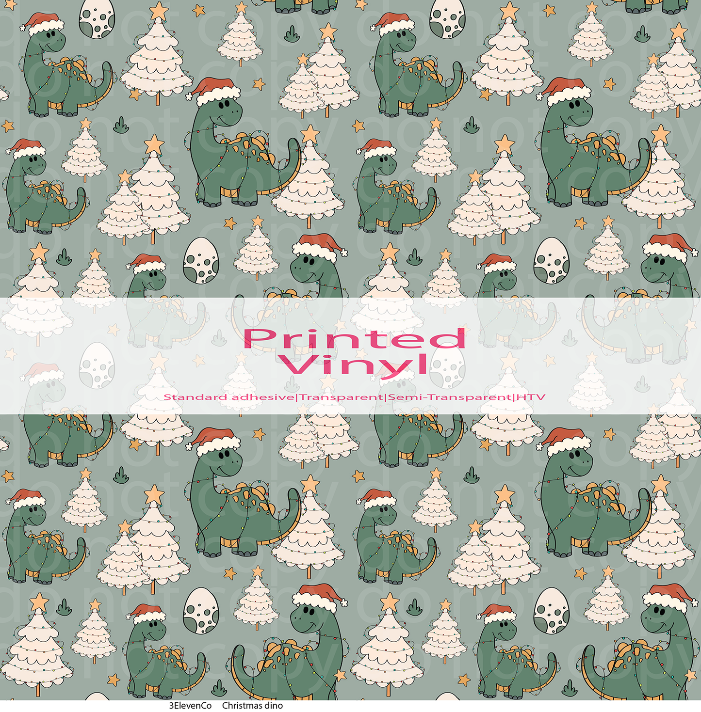 christmas dino vinyl sheet