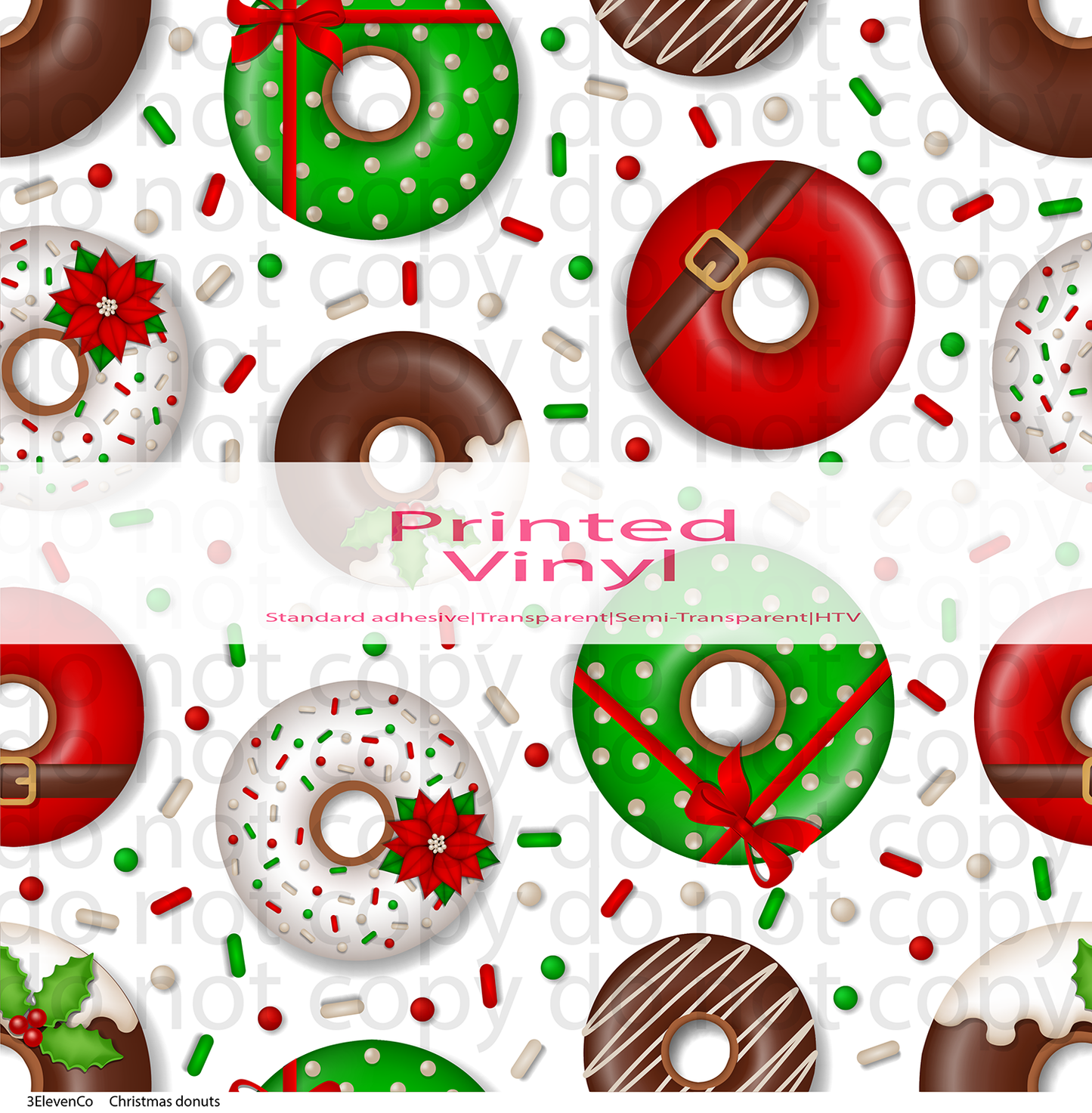 Christmas donuts vinyl sheet