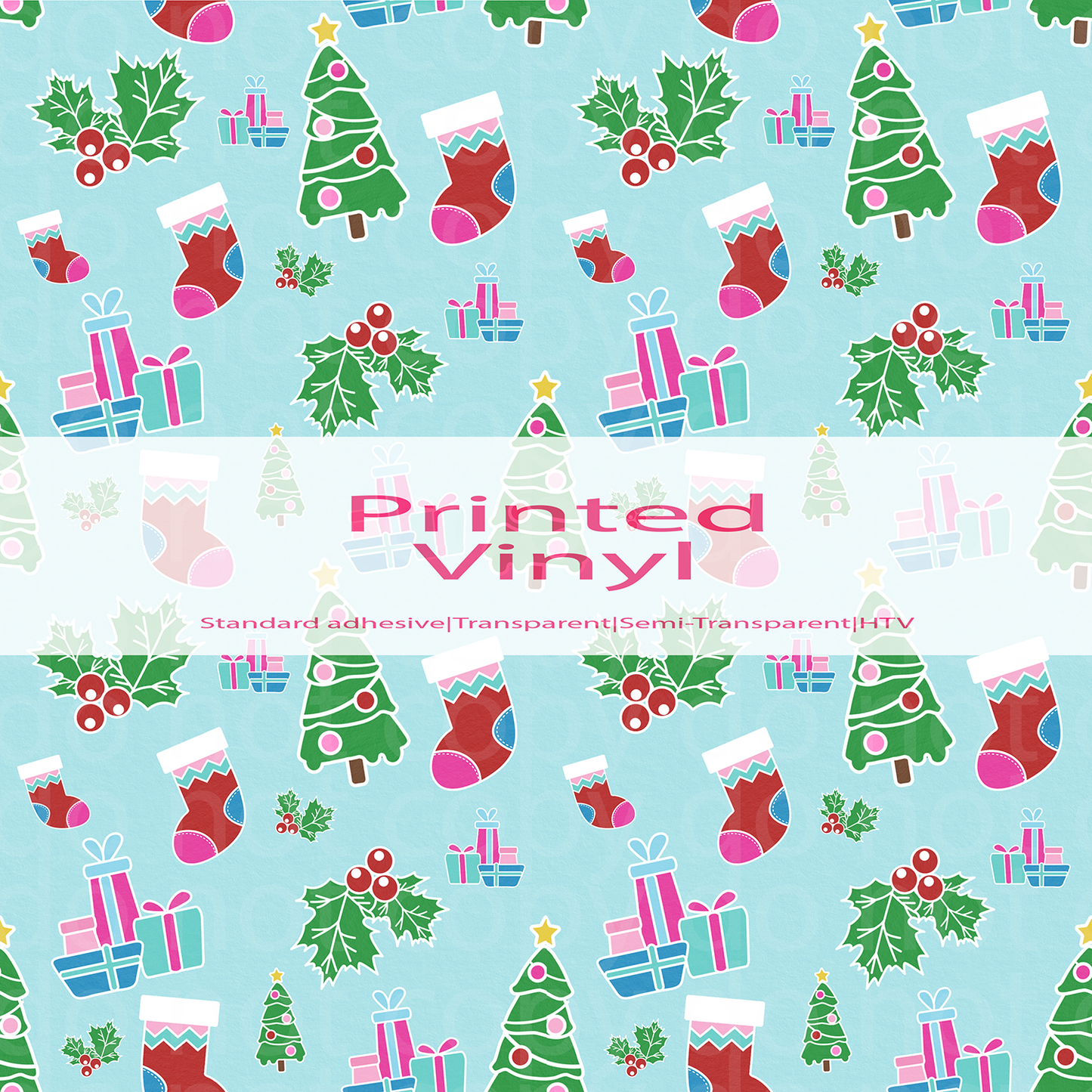 Pink Christmas Printed Vinyl or HTV Bundle