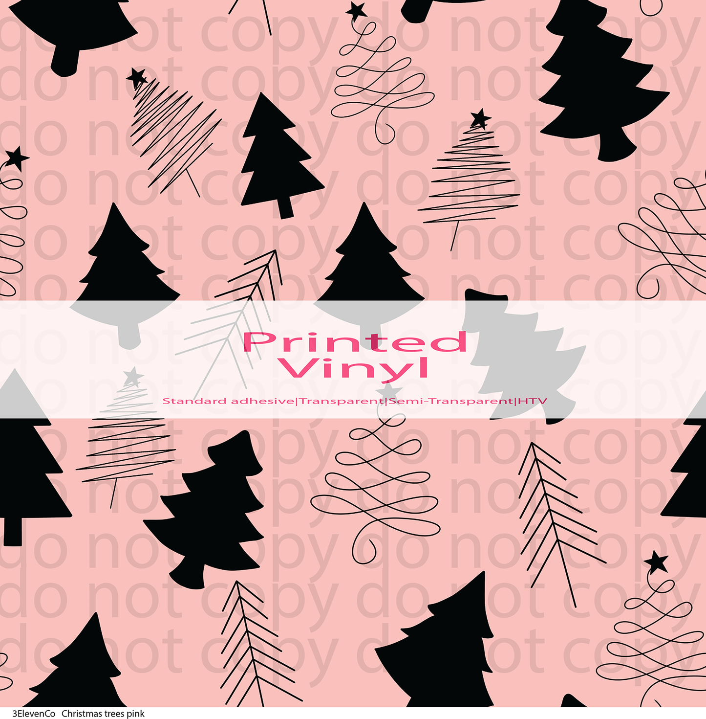 Christmas trees pink vinyl sheet