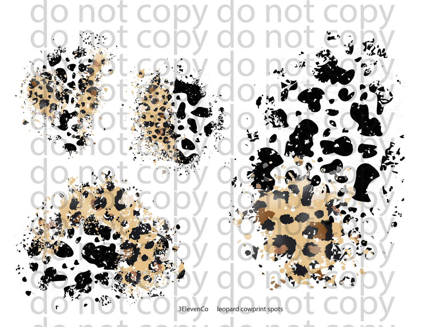 cow print and leopard element sheet