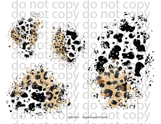 cow print and leopard element sheet