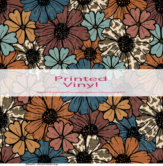 cow print florals vinyl sheet