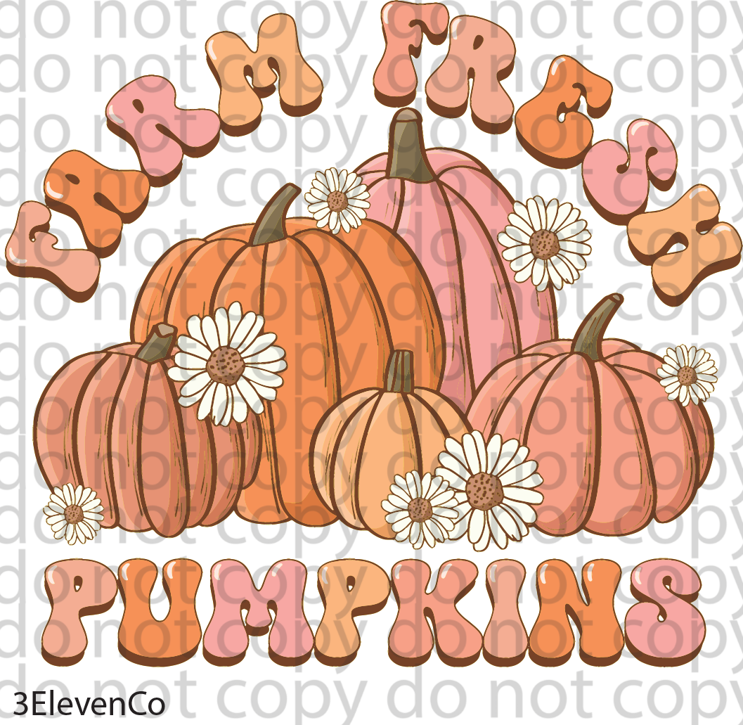 farm fresh pumpkins vinyl sheet or decal