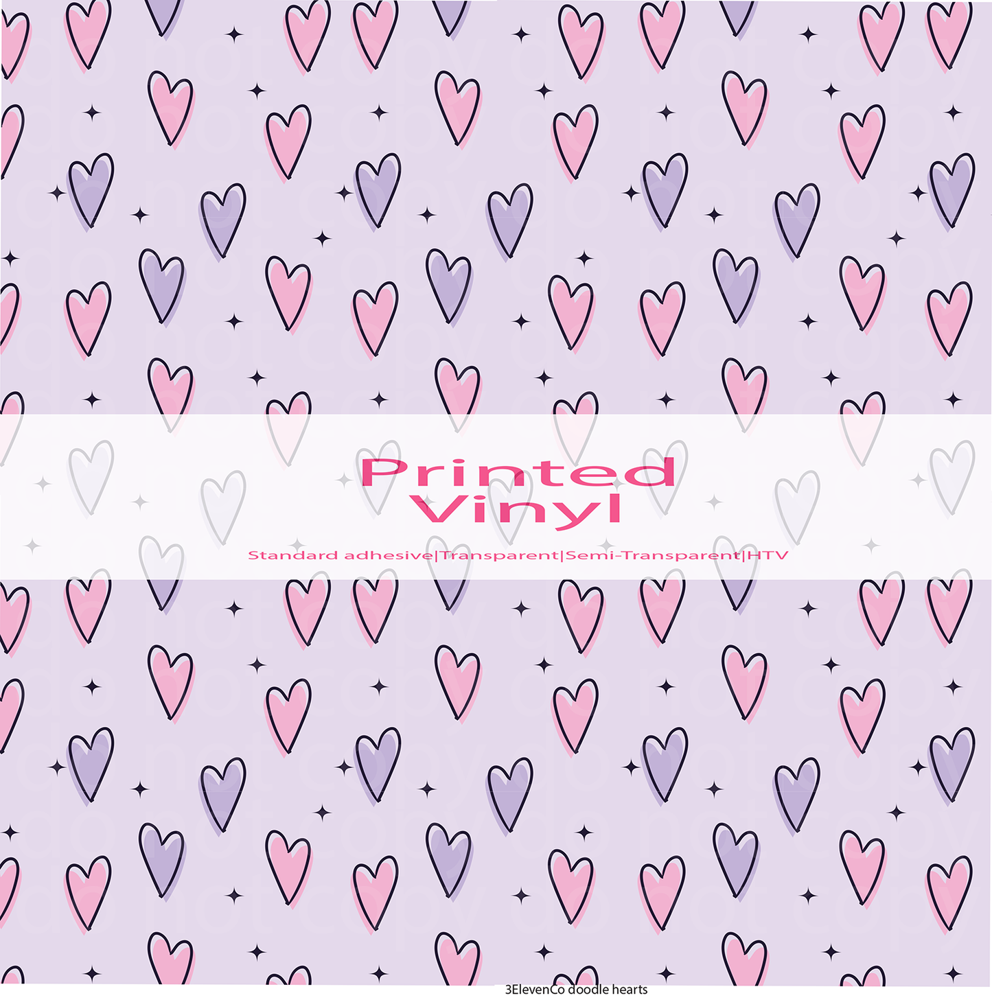 doodle hearts vinyl sheet