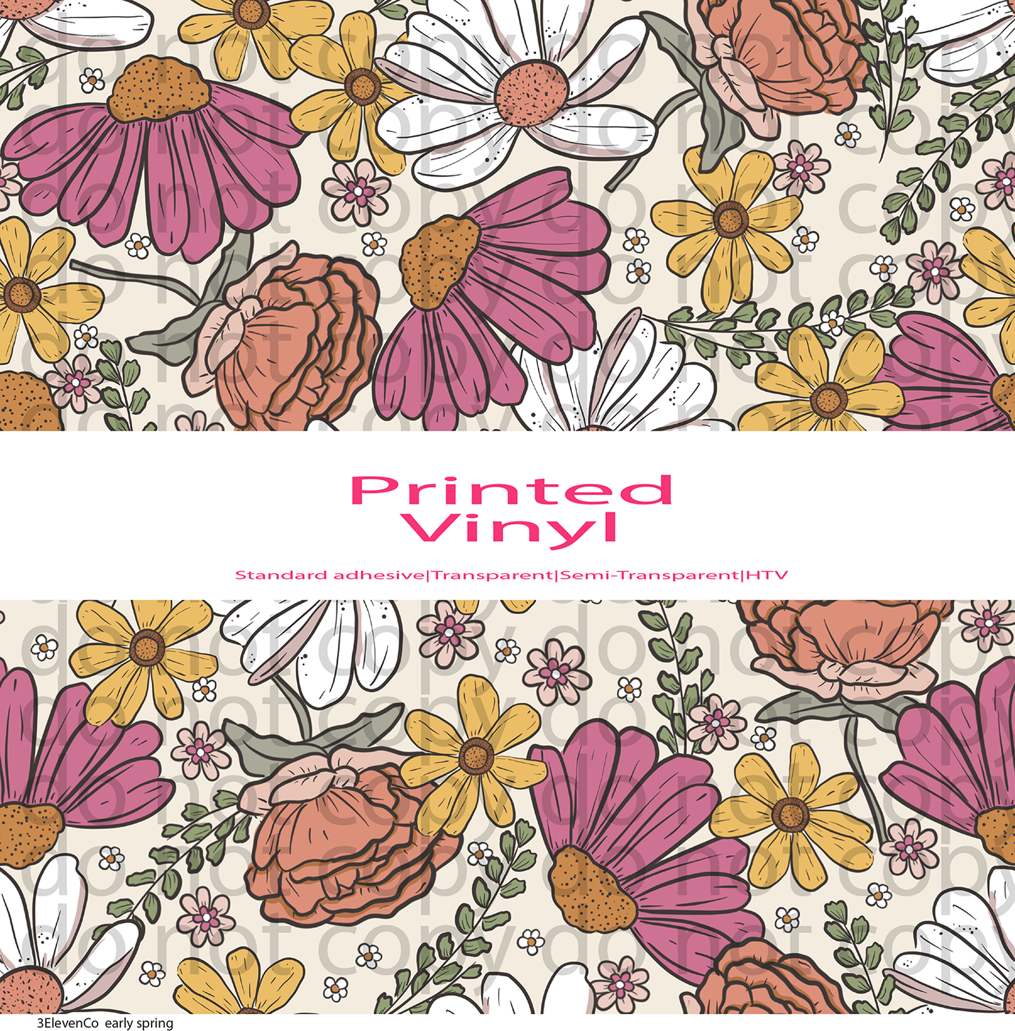 early spring floral vinyl sheet