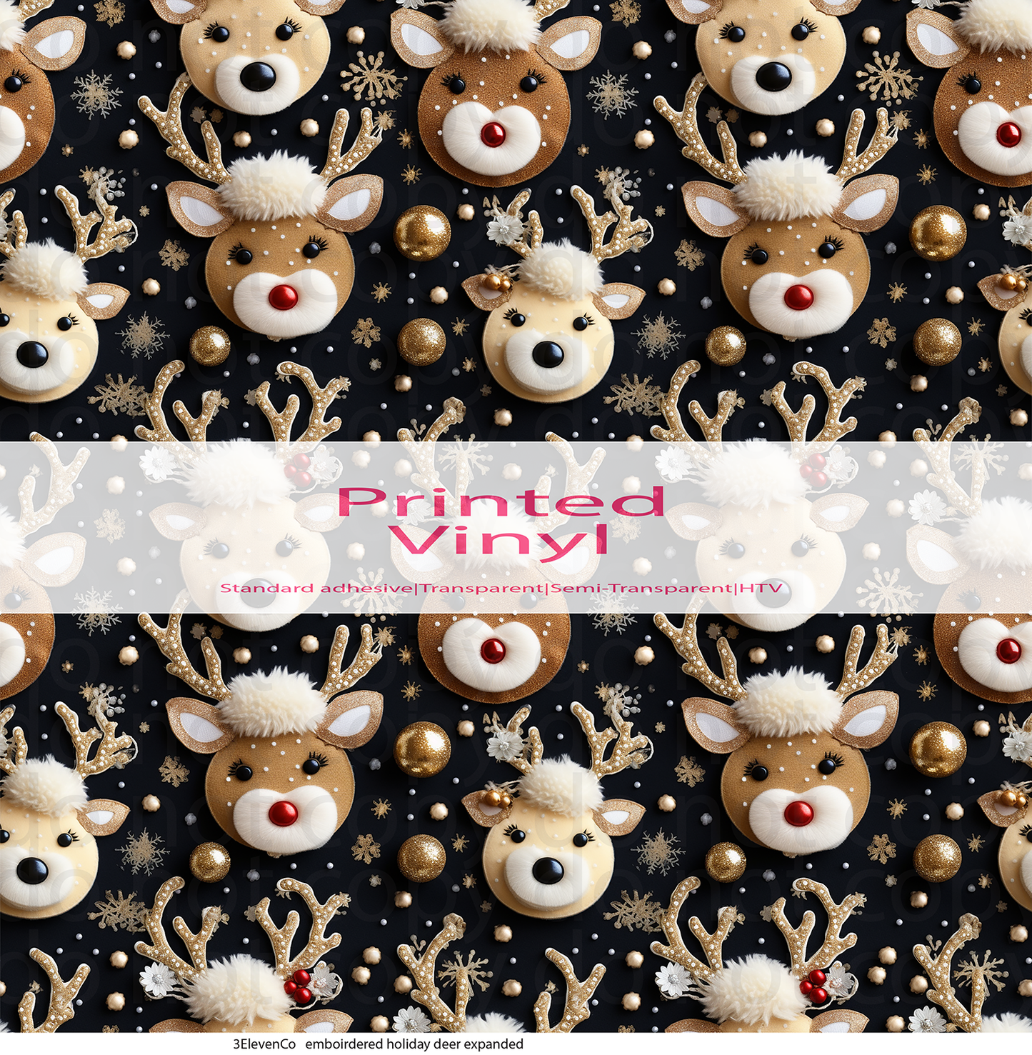 embroidered holiday deer vinyl sheet