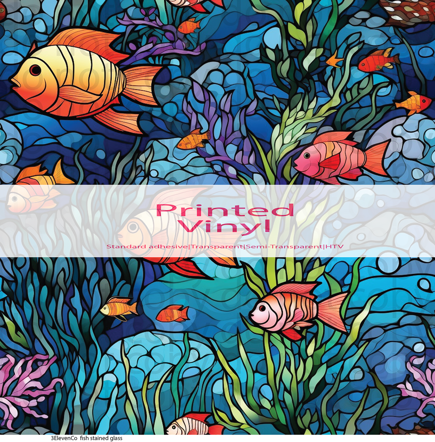 fish stained glass vinyl sheet