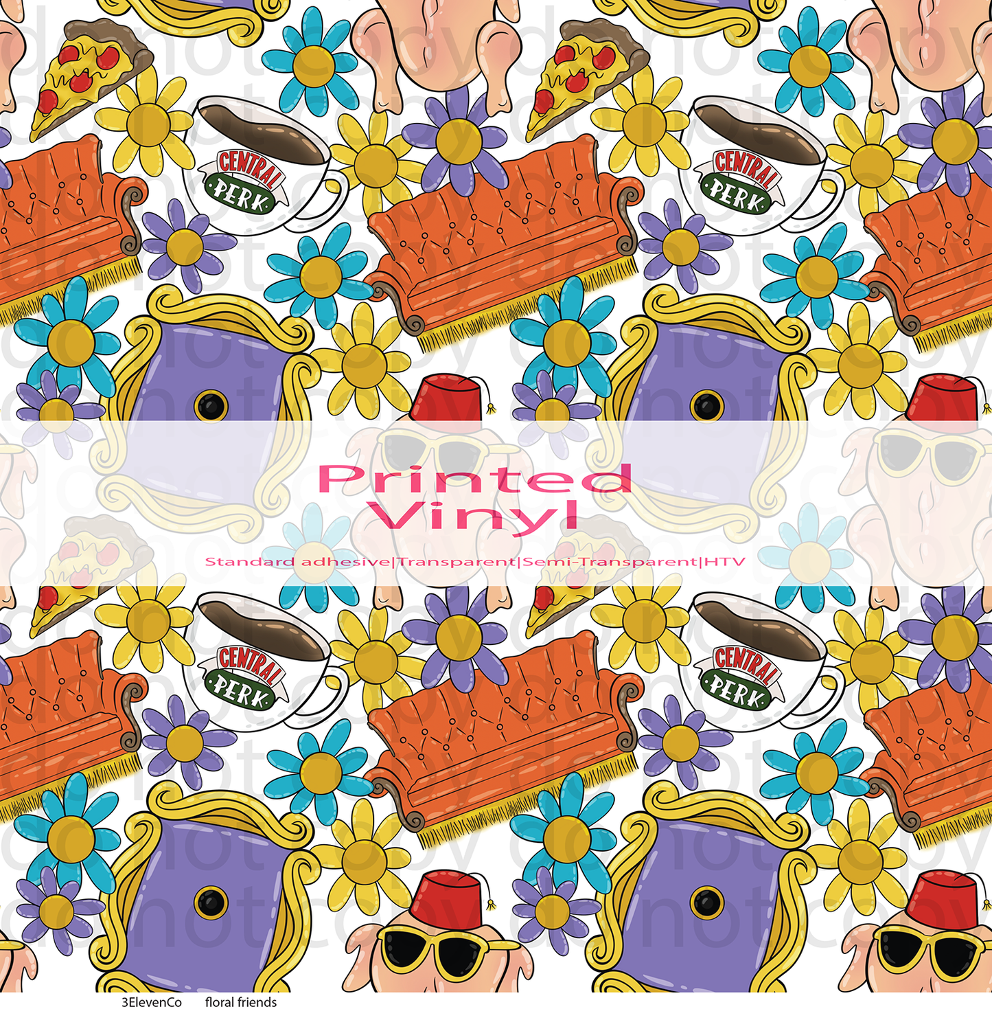 floral friends vinyl sheet