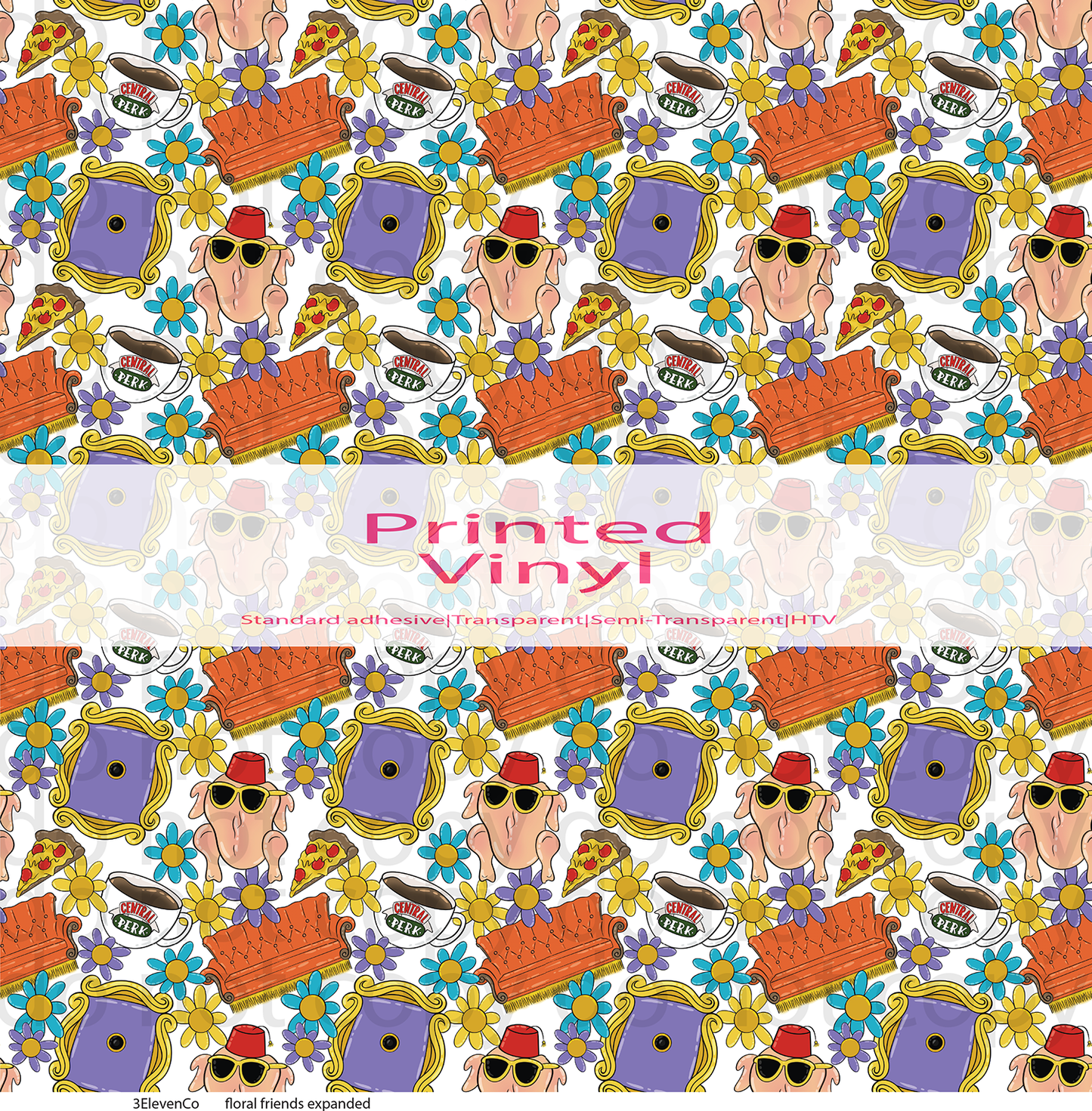 floral friends vinyl sheet