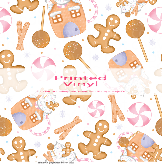 gingerbread and hot cocoa vinyl sheet