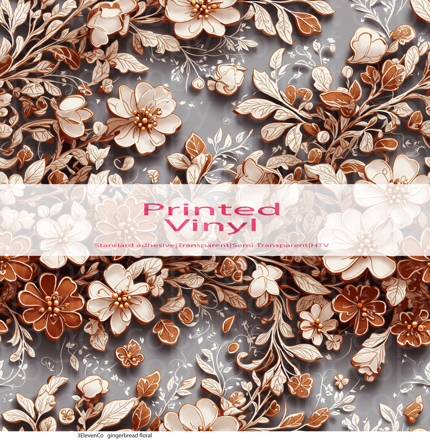 gingerbread floral vinyl sheet