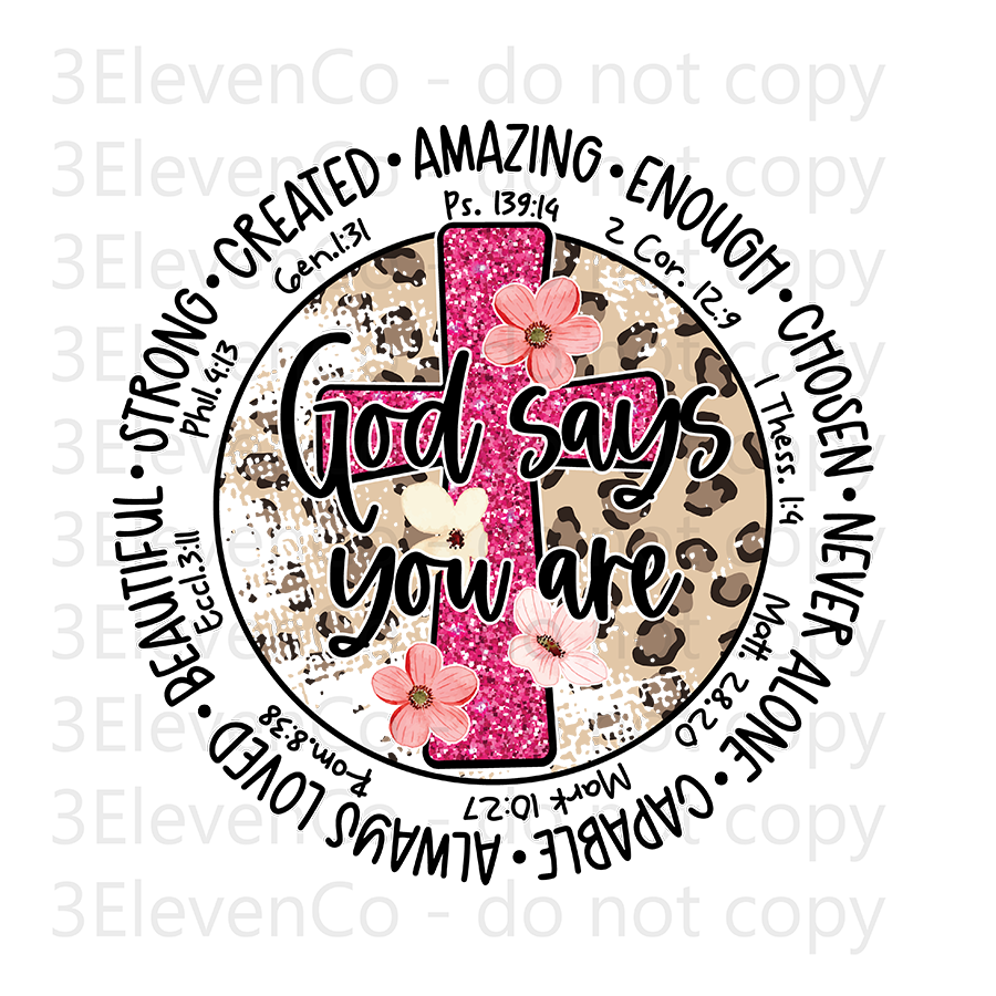 God says you are decal | DTF print