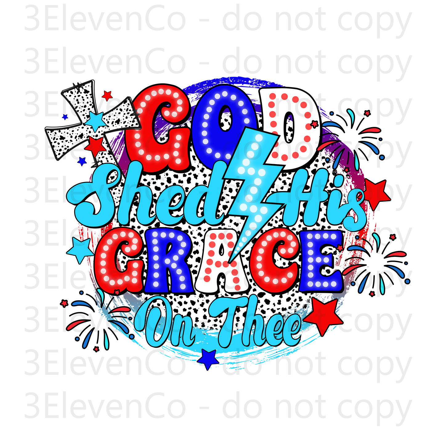 God shed His grace patriotic decal | DTF print