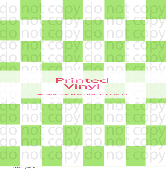 green checks vinyl sheet