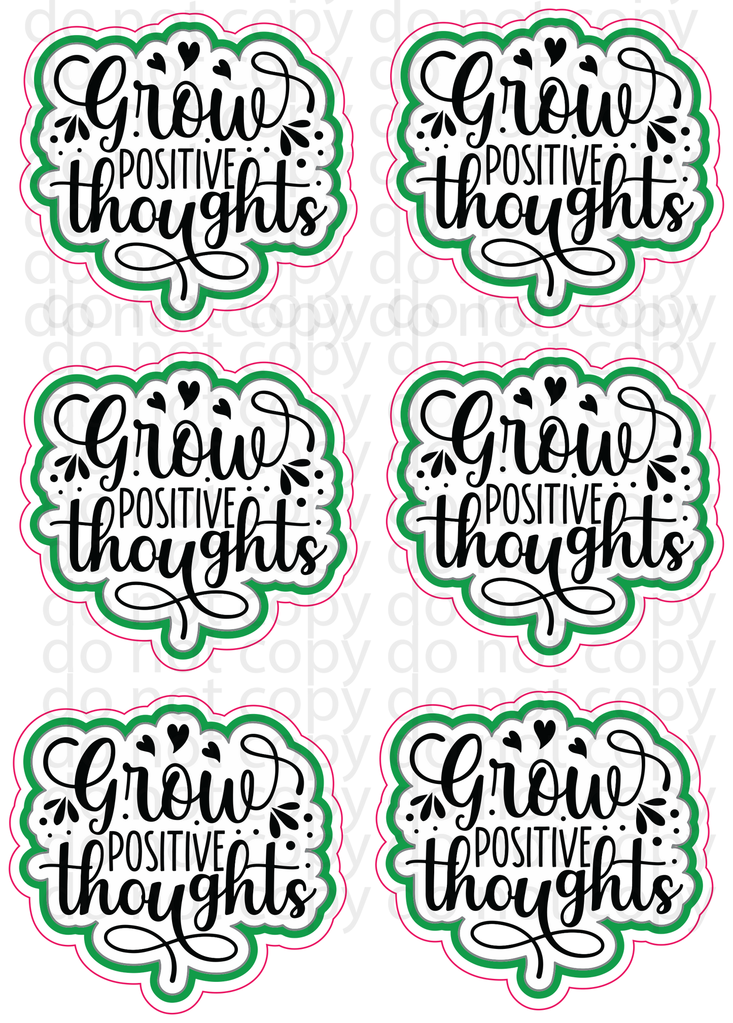 grow positive thoughts stickers