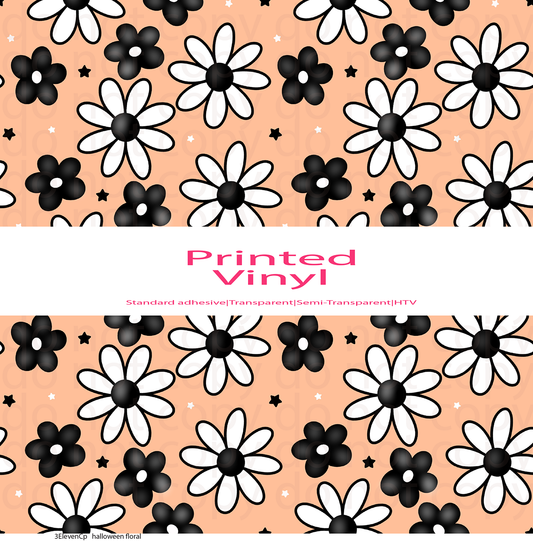 halloween floral vinyl sheet