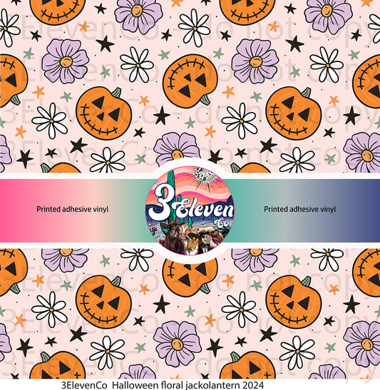 halloween floral jackolantern 2024 vinyl sheet