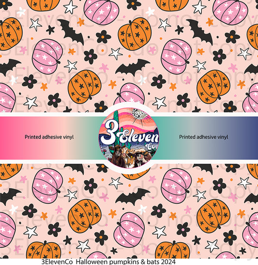 halloween pumpkins & bats 2024 vinyl sheet