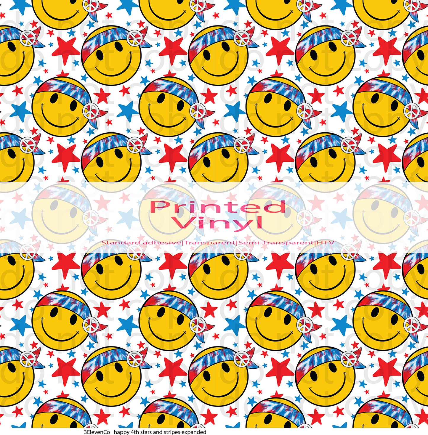 happy 4th stars and stripes vinyl sheet