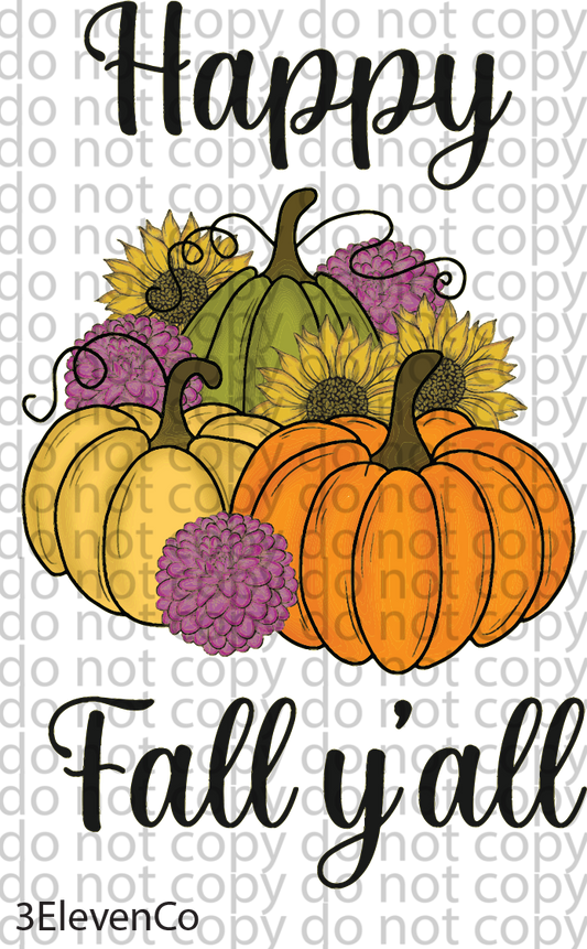 happy fall y'all by Lily Bean Crafts vinyl sheet or decal