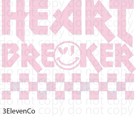 heart breaker semi-transparent decal