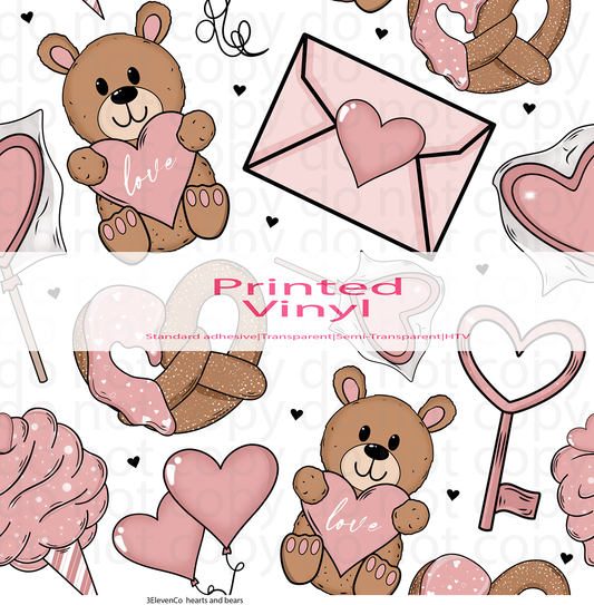 bear hearts vinyl sheet