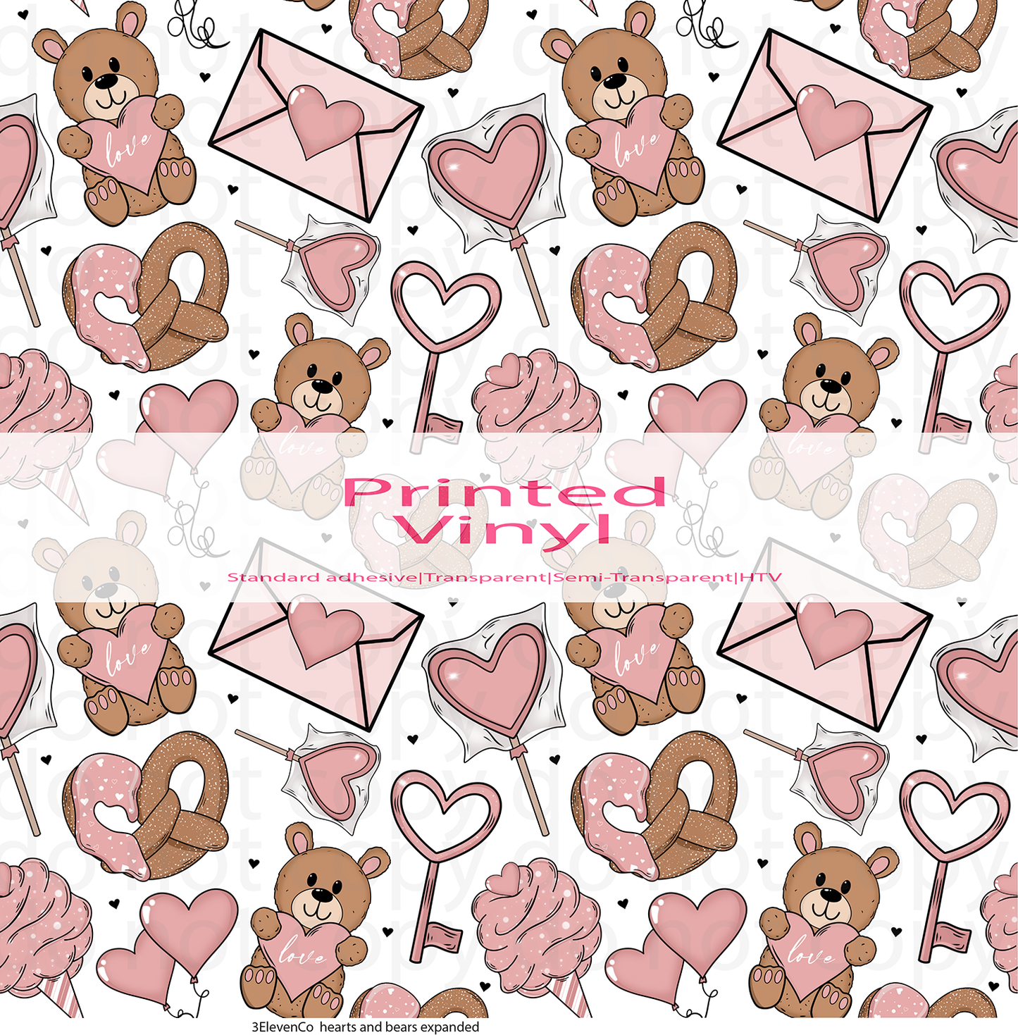 bear hearts vinyl sheet