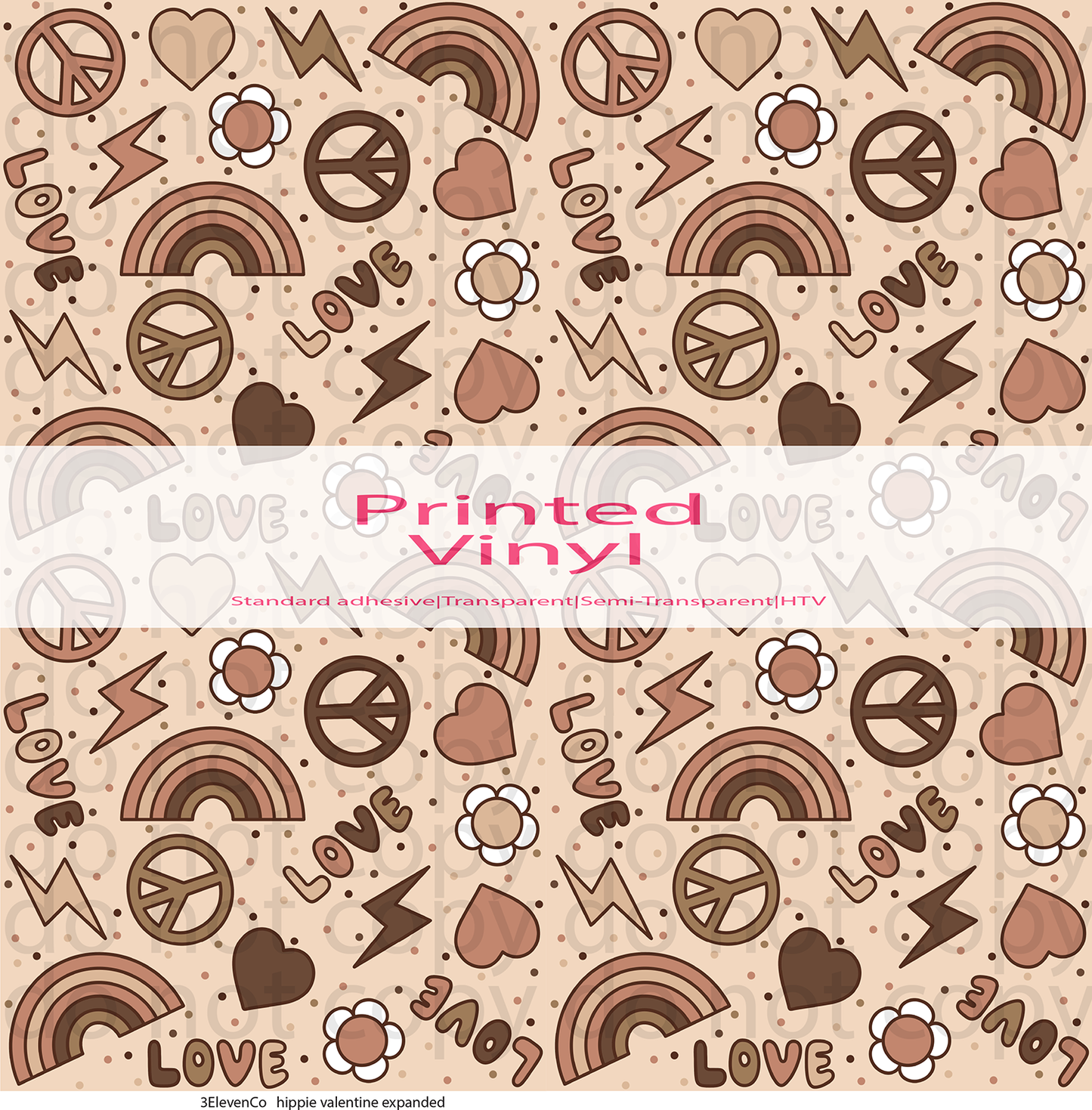 hippie love vinyl sheet