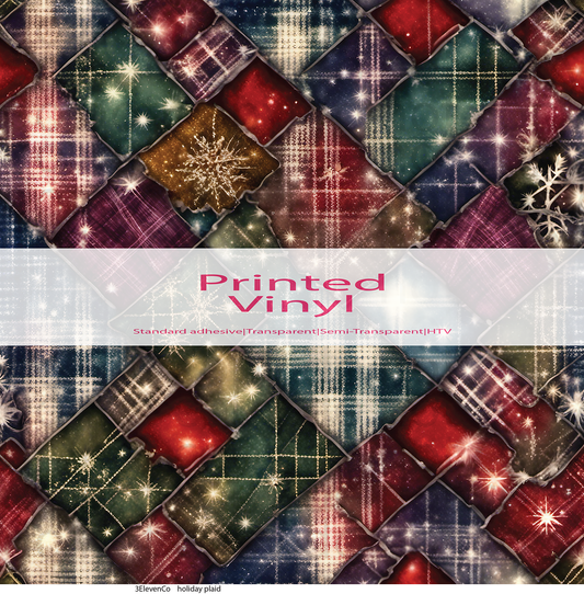 holiday plaid vinyl sheet