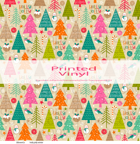 holly jolly winter vinyl sheet or decal