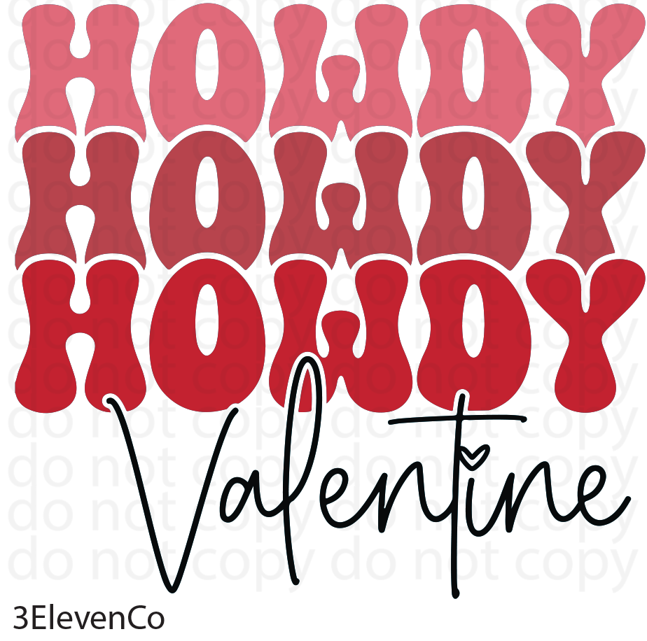 howdy valentine semi-transparent decal