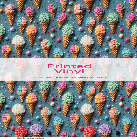 ice cream cone beads vinyl sheet