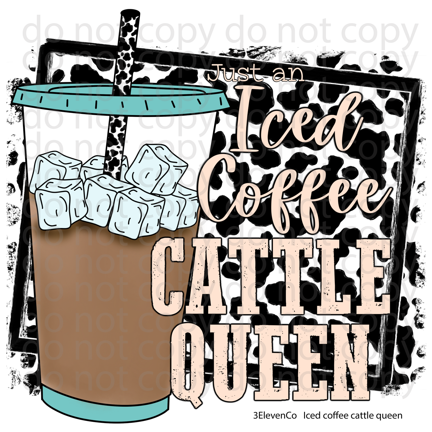 Ice coffee cattle queen decal