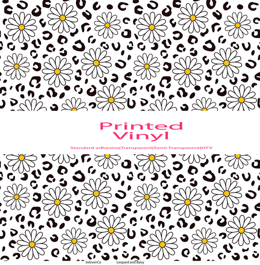 Leopard and daisy vinyl sheet