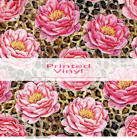 leopard and peony vinyl sheet