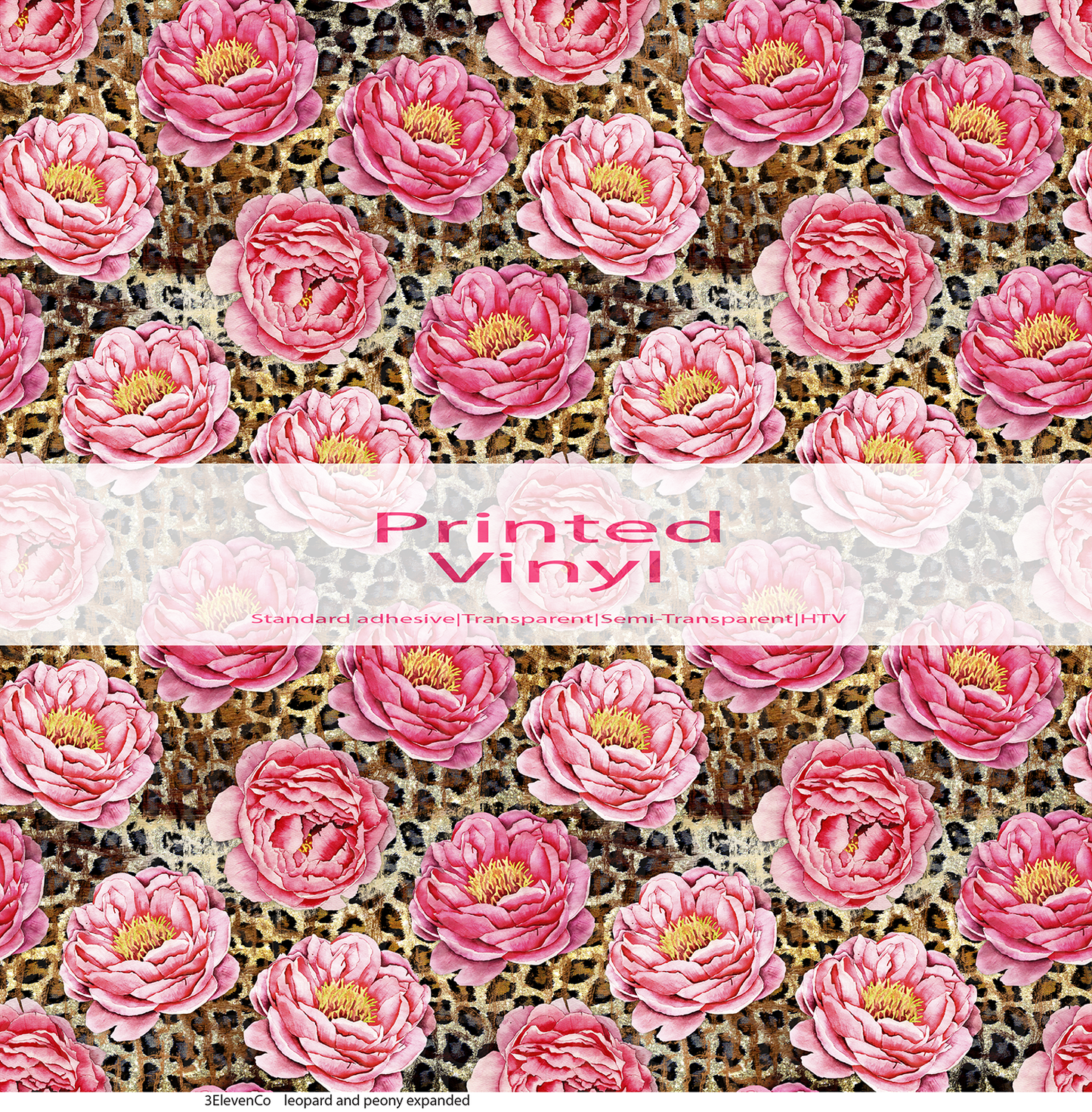 leopard and peony vinyl sheet