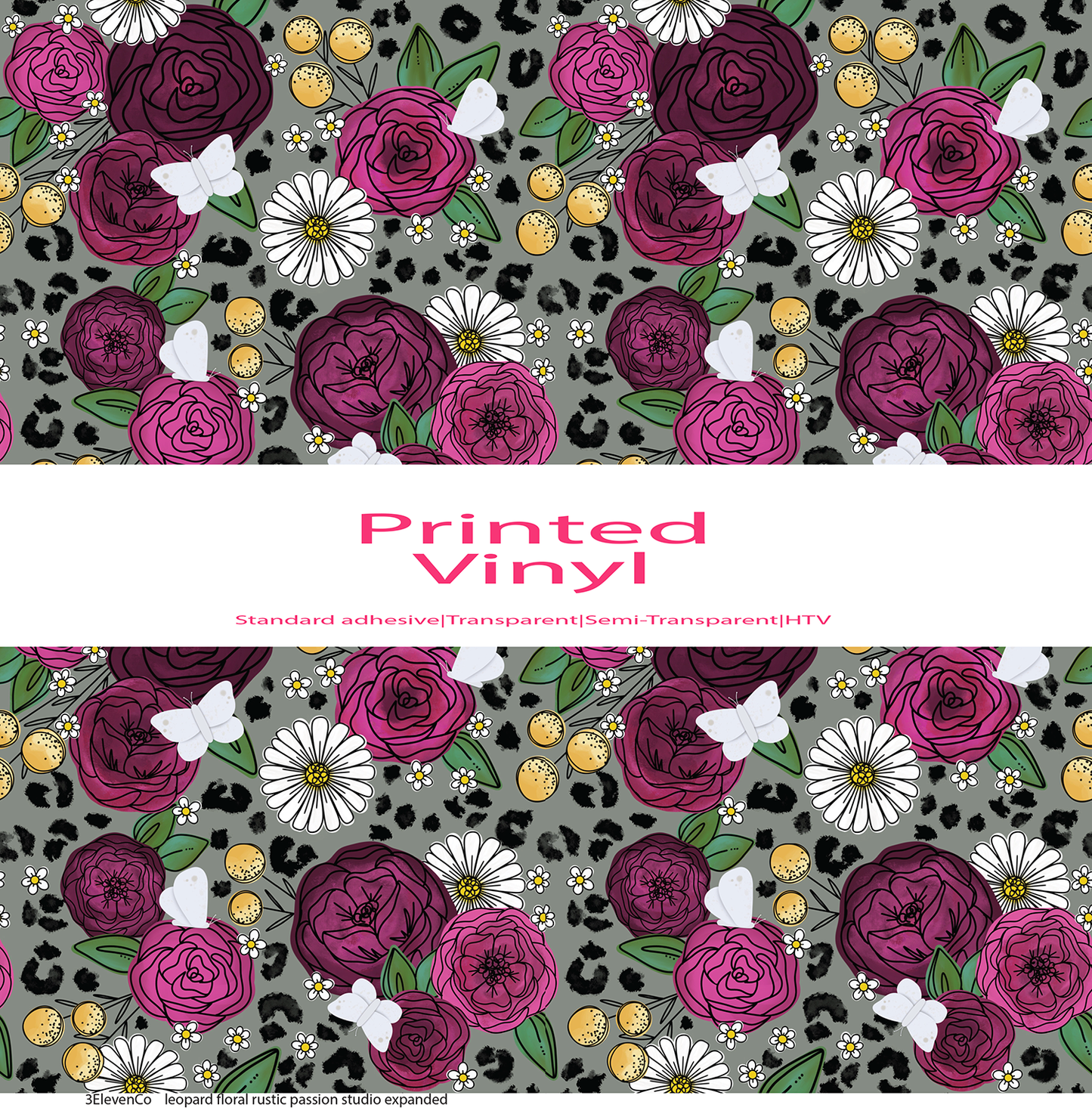 Leopard floral by Rustic Passion Studio vinyl sheet